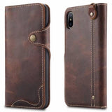 iPhone X Vintage Style Genuine Leather Wallet Case With Card Slots