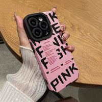 Black Pink Cool Soft TPU Case For iPhone 14 13 12 series