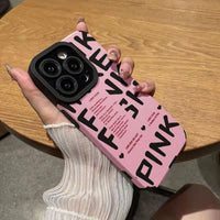 Black Pink Cool Soft TPU Case For iPhone 14 13 12 series