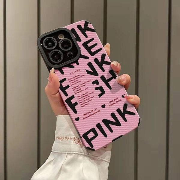 Black Pink Cool Soft TPU Case For iPhone 14 13 12 series