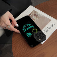 Black Cool Smiling Face Pattern Soft TPU Case For iPhone 14 13 12 series
