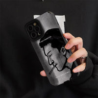 Man in Black Soft TPU Case For iPhone 14 13 12 series