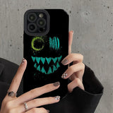 Black Cool Smiling Face Pattern Soft TPU Case For iPhone 14 13 12 series