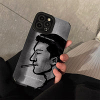 Man in Black Soft TPU Case For iPhone 14 13 12 series