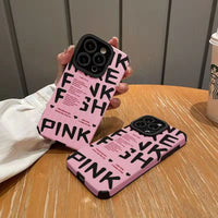 Black Pink Cool Soft TPU Case For iPhone 14 13 12 series