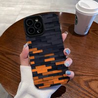 Black Orange Block Cool Futuristic Case For iPhone 14 13 12 series