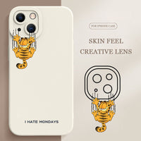 Cute Yellow Cat Scratch on Your I Hate Monday Case For iPhone 14 13 12 series