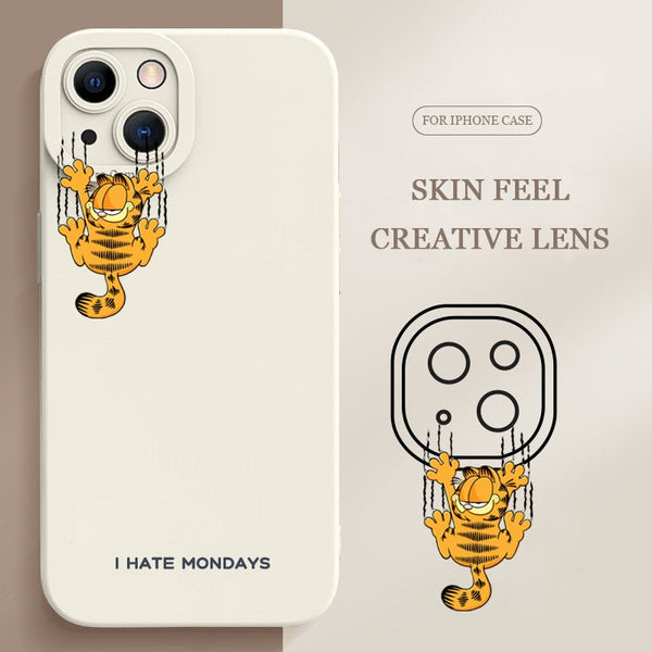Cute Yellow Cat Scratch on Your I Hate Monday Case For iPhone 14 13 12 series