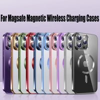 Luxury Magsafe Magnetic Wireless Charging Clear Silicone Case For iPhone 14 13 12 series