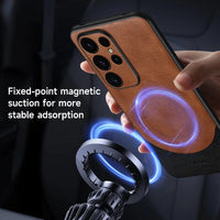 Magsafe Magnetic Leather Case for Samsung Galaxy S24 series