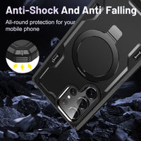 Magsafe Magnetic Wireless Charging Stand Hard PC Soft TPU Shockproof Armor Case For Samsung Galaxy S23 Ultra Plus