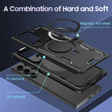 Magsafe Magnetic Wireless Charging Stand Hard PC Soft TPU Shockproof Armor Case For Samsung Galaxy S23 Ultra Plus