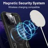 Magsafe Magnetic Stand Wireless Charging Hard PC Soft TPU Armor Case For iPhone 14 13 12 series