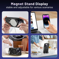 Magsafe Magnetic Stand Wireless Charging Hard PC Soft TPU Armor Case For iPhone 14 13 12 series