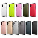 Slide Armor Wallet Card Slot Shockproof Cover For Samsung Note 10+ S10 S9 S8 Plus S10E