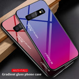 Gradient Glass Back Case for Samsung Galaxy S10 Plus S10 S10E With Silicon Frame
