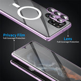 Magnetic Magsafe Case 360° Full HD Glass Metal Alloy Frosted Case For Samsung Galaxy S23 S22 S21 series