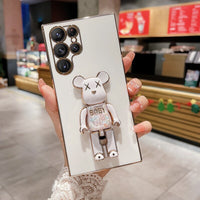 Luxury Stand Holder BearBrick Soft TPU Case For Samsung Galaxy S23 S22 S21 Ultra Plus