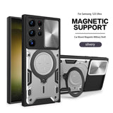 Luxury Magnetic Rotate Ring Bracket Holder Camera Slide Shockproof Case For Samsung Galaxy S23 S22 Ultra Plus