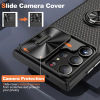 Shockproof Slide Camera Ring Bracket Soft TPU Case For Samsung Galaxy S23 S22 S21 Ultra Plus