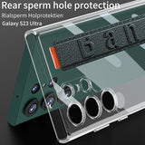 Transparent Shockproof Case With Stretch Wristband For Samsung Galaxy S23 Ultra