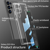 Transparent Shockproof Case With Stretch Wristband For Samsung Galaxy S23 Ultra