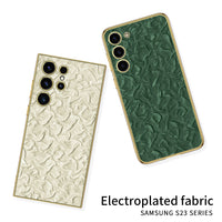 Luxury Fabric Electroplated TPU Soft Silicone Case For Samsung Galaxy S23 Ultra Plus