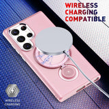 Magsafe Rotated Bracket Magnetic Wireless Charging Shockproof Matte Case for Samsung Galaxy S23 series