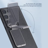 Business Leather Stand Holder Kickstand Camera Lens Flip Case For Samsung Galaxy S24 S23 Ultra Plus