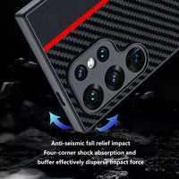 Carbon Fiber Pattern Anti-Fingerprint PU Leather Case for Samsung Galaxy S24 series