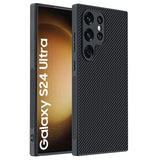 Carbon Fiber Pattern Anti-Fingerprint PU Leather Case for Samsung Galaxy S24 series