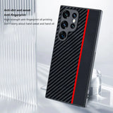 Carbon Fiber Pattern Anti-Fingerprint PU Leather Case for Samsung Galaxy S24 series