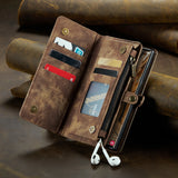 Detachable PU Leather Card Holder Wallet Case With Wristband For Samsung Galaxy S24 S23 S22 Ultra Plus