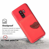 Anti Shock Flip Card Slot Stand Case For Samsung Galaxy S9 Plus