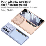 Ultra Thin Matte Card Holder Tempered Film Shockproof Case For Samsung Galaxy Z Fold 5
