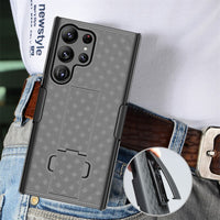 Running Sport Holster Back Case With Kickstand Swivel Belt Clip For Samsung S23 Ultra