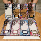 Logo Hole Camera Film Transparent Flower Case For Samsung Galaxy S23 S22 Ultra Plus