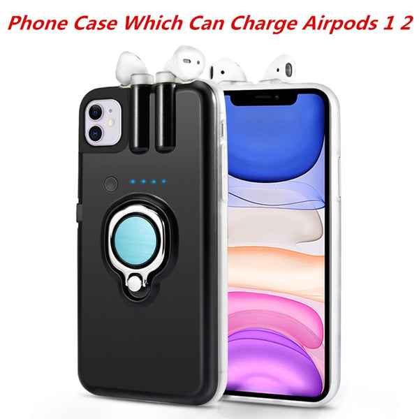 Finger Ring Holder Anti-drop Casr For iPhone 11 Pro Max X XR XS Max Can Charge AirPods 1 2