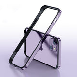 Hybird Silicone Frame Aluminum Metal Case for iPhone 14 13 12 series