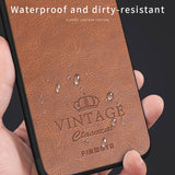 Retro Leather Soft Edge Hard Back Case for iPhone 11 Pro Max