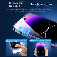 360° Full Screen Lens Metal Magnetic Magsafe Cases Aluminum Alloy HD Glass Case For iPhone 14 13 12 series