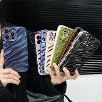 Hollow Heat Dissipation 3D Matte Striped Case for iPhone 14 13 12 series