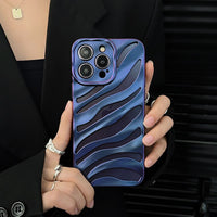 Hollow Heat Dissipation 3D Matte Striped Case for iPhone 14 13 12 series