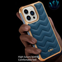 Leather Non Slip Electroplate Case for iPhone 14 13 12 series