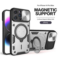 Luxury Magnetic Rotate Ring Bracket Holder Camera Slide Shockproof Case For iPhone 14 13 12 series