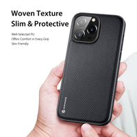 Woven Fabric Nylon Style Silicone TPU Bumper Case For iPhone 14 series