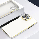 Solid Color Plating Full Protection Silicone Case For iPhone 14 13 12 series
