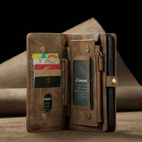 Luxury Flip Leather Wallet Case With Wristband For iPhone 15 14 13 series