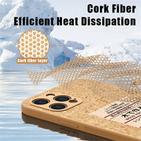 Environmental Wood Compress Sawdust Soft Breathable Cork Cooling Case For iPhone 15 14 13 12 series