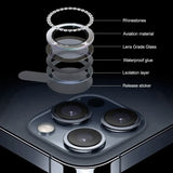 Diamond Camera Protector Metal Ring Lens Glass Back Lens Cap for iPhone 15 series